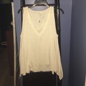 AEO cream loose fit tank