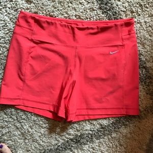 Nike dri-fit coral stretchy shorts. Size large