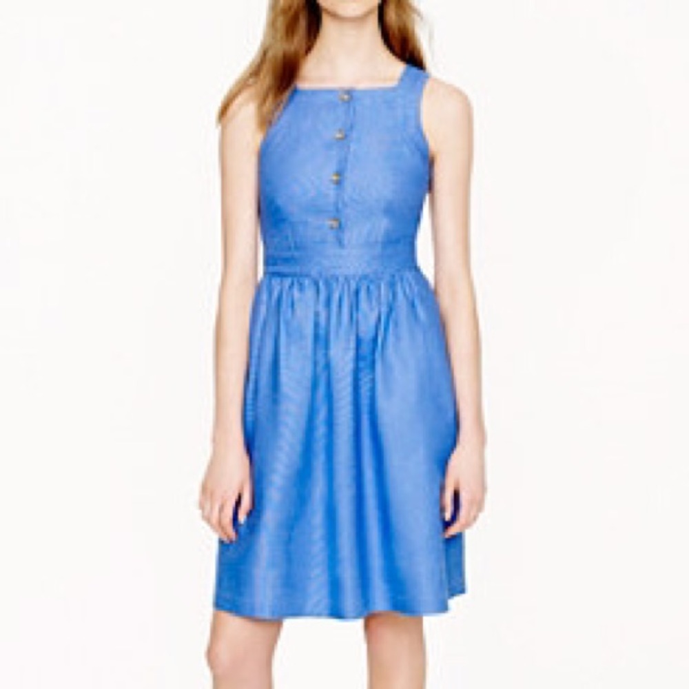 J Crew Button Front Dress in Linen