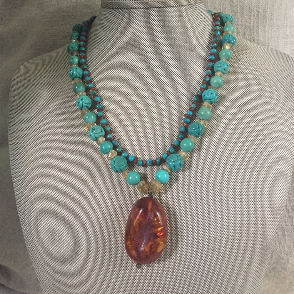 Destination Bliss turquoise & citrine necklace