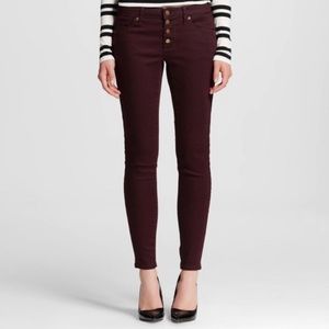Mossimo Mid-Rise Skinny Jeans Burgundy
