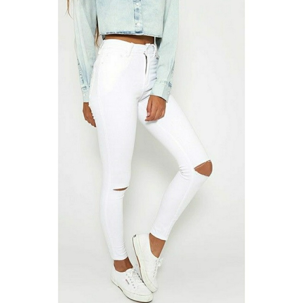 White High-waist Skinnies