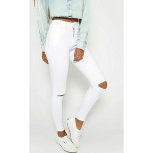 White High-waist Skinnies