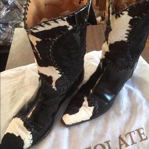 Donald Pliner size 10 cowgirl pony hair boots!