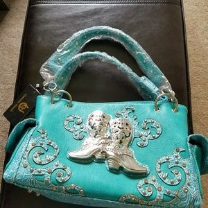 Cowboy trendy blue purse