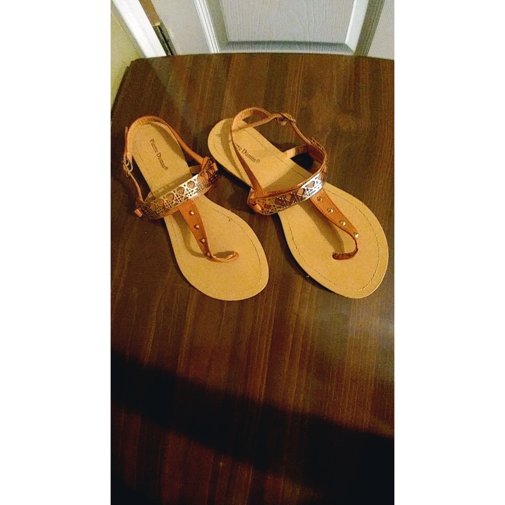 Brown/gold sandals