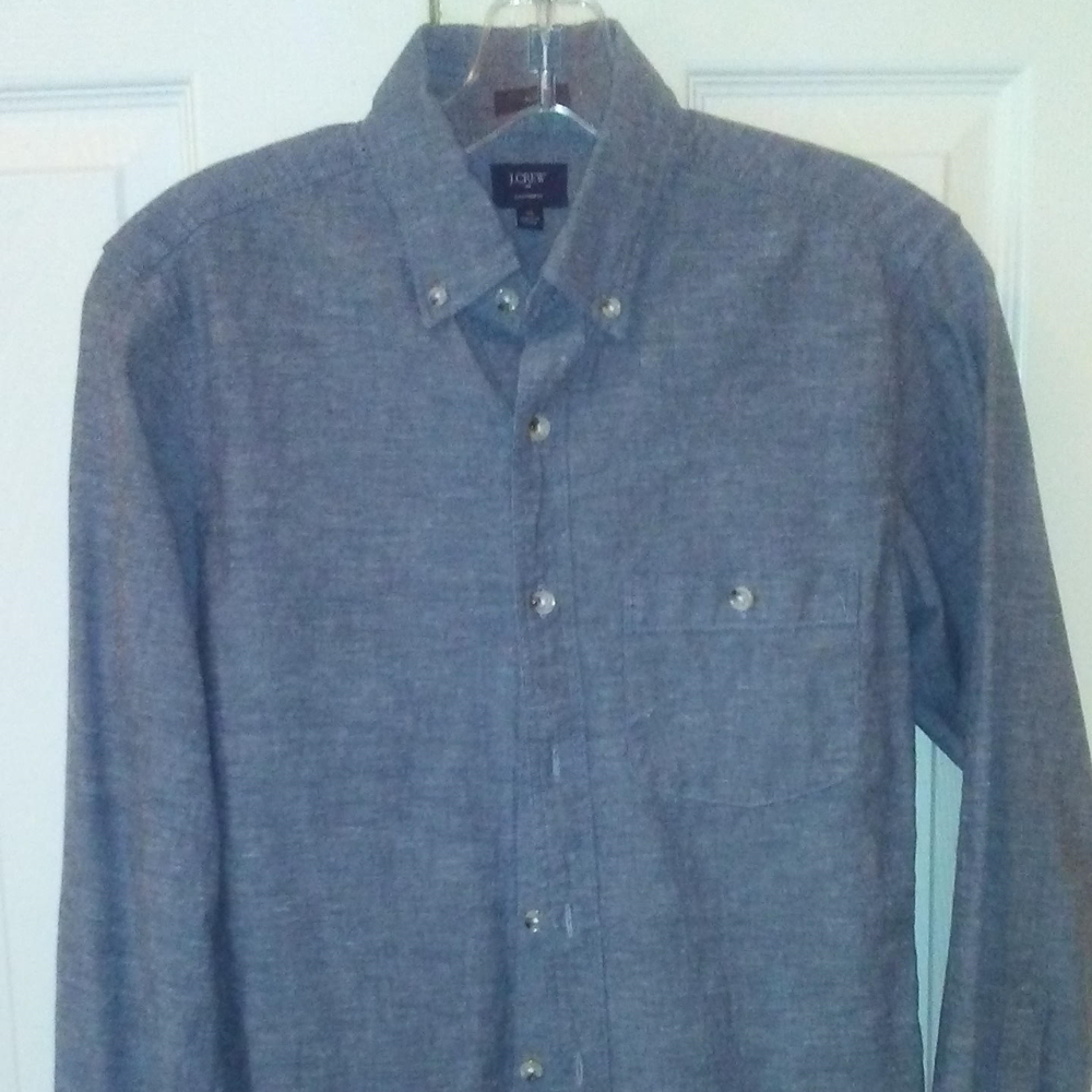 JCrew Blue Chambray Linen Button Down