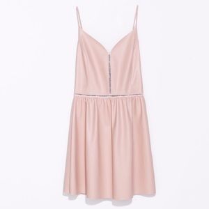 Zara Faux Leather Pink Dress