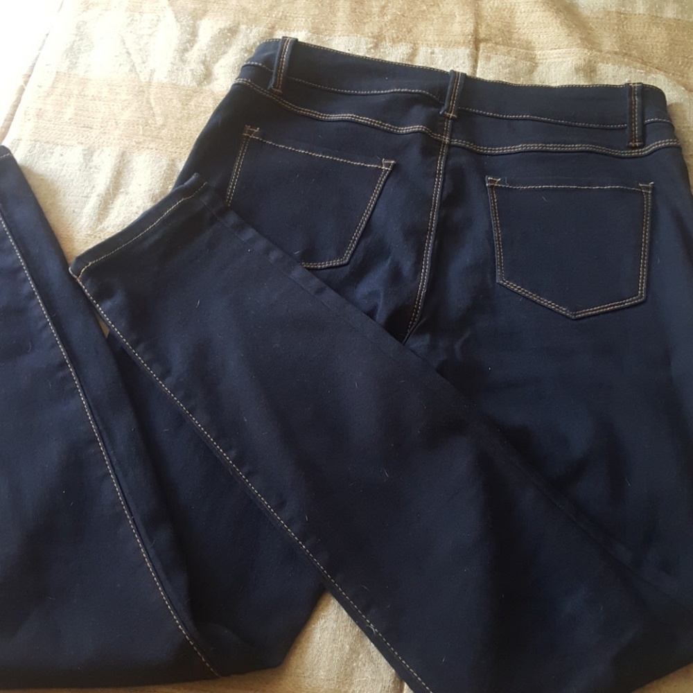Dark blue straight leg jeans