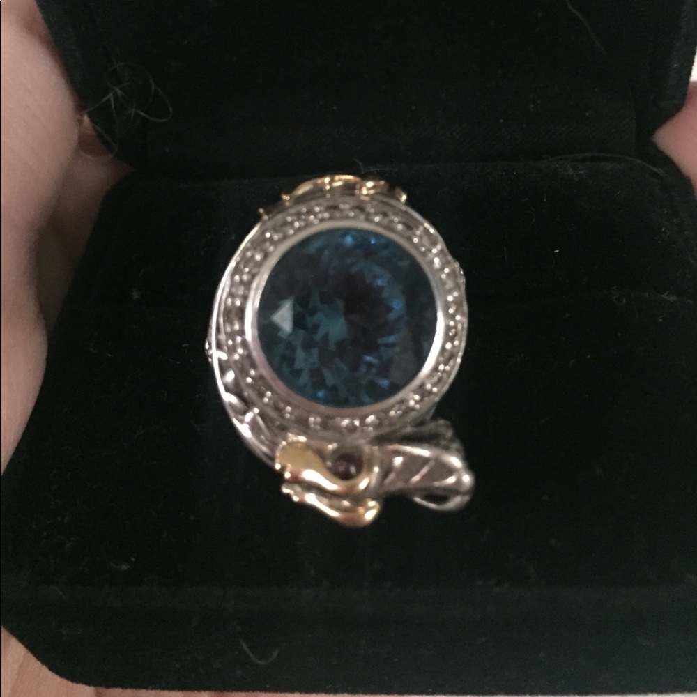 John Hardy Blue Topaz Dragon Ring