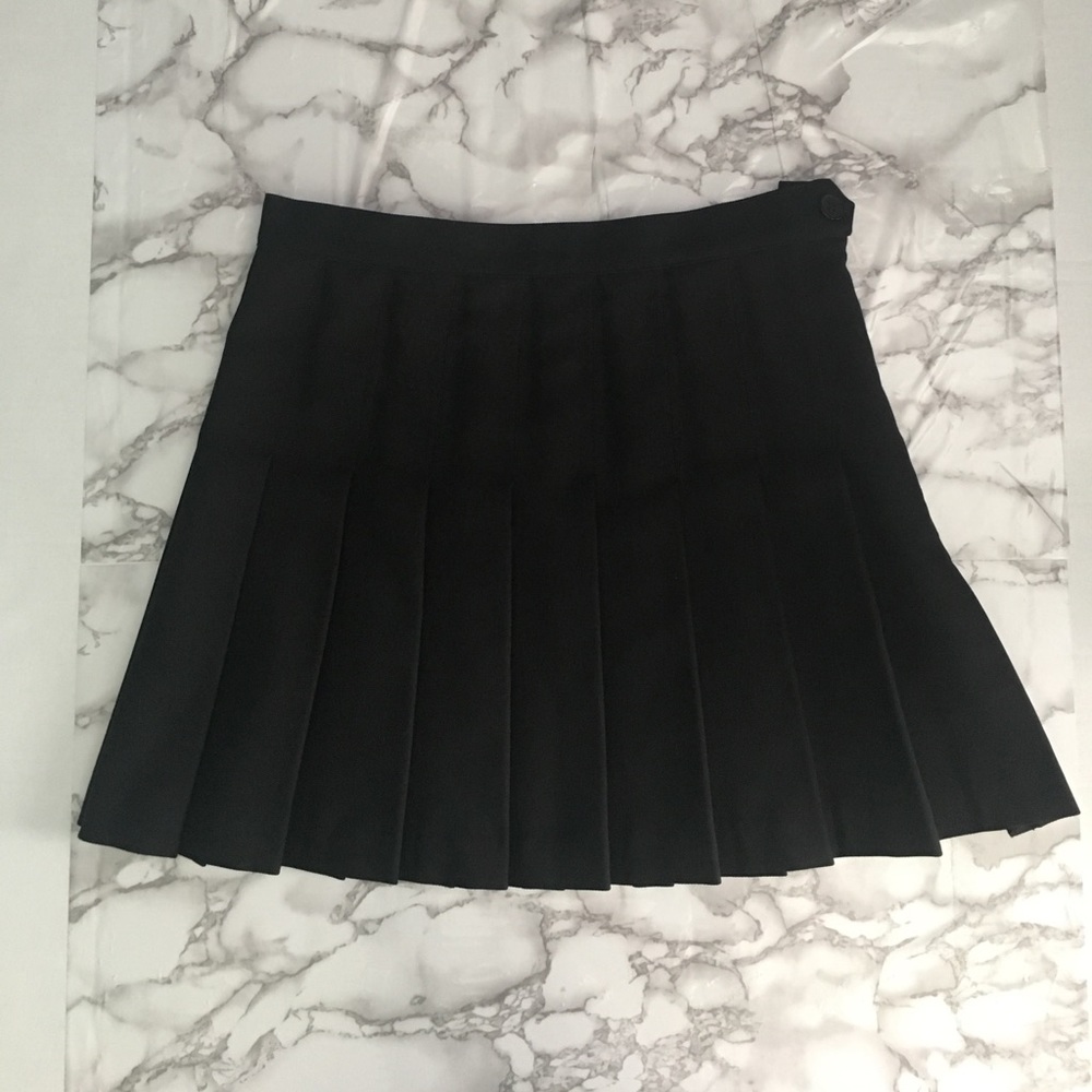American Apparel Pleated Black Tennis Skirt
