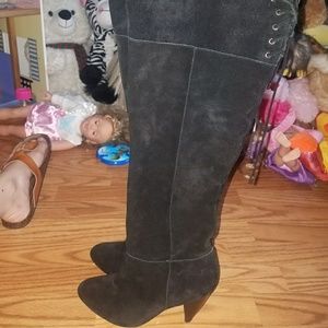 BCBG Over the Knee Suede tall boots black size 9