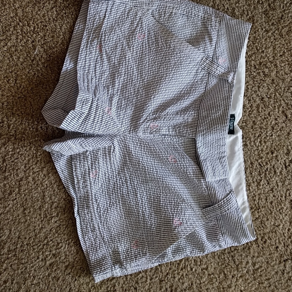 Seersucker Jcrew shorts with pink anchors!