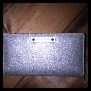 Late spade silver glitter wallet