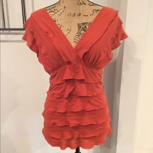 Burnt orange layered blouse