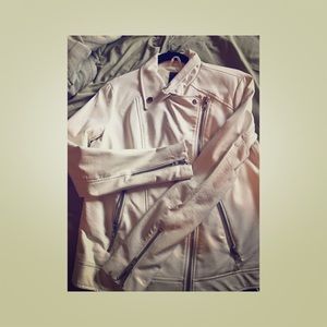 Leather white jacket