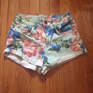 Topshop Floral Print Shorts