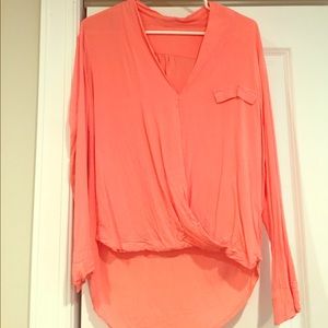 Long sleeve salmon blouse
