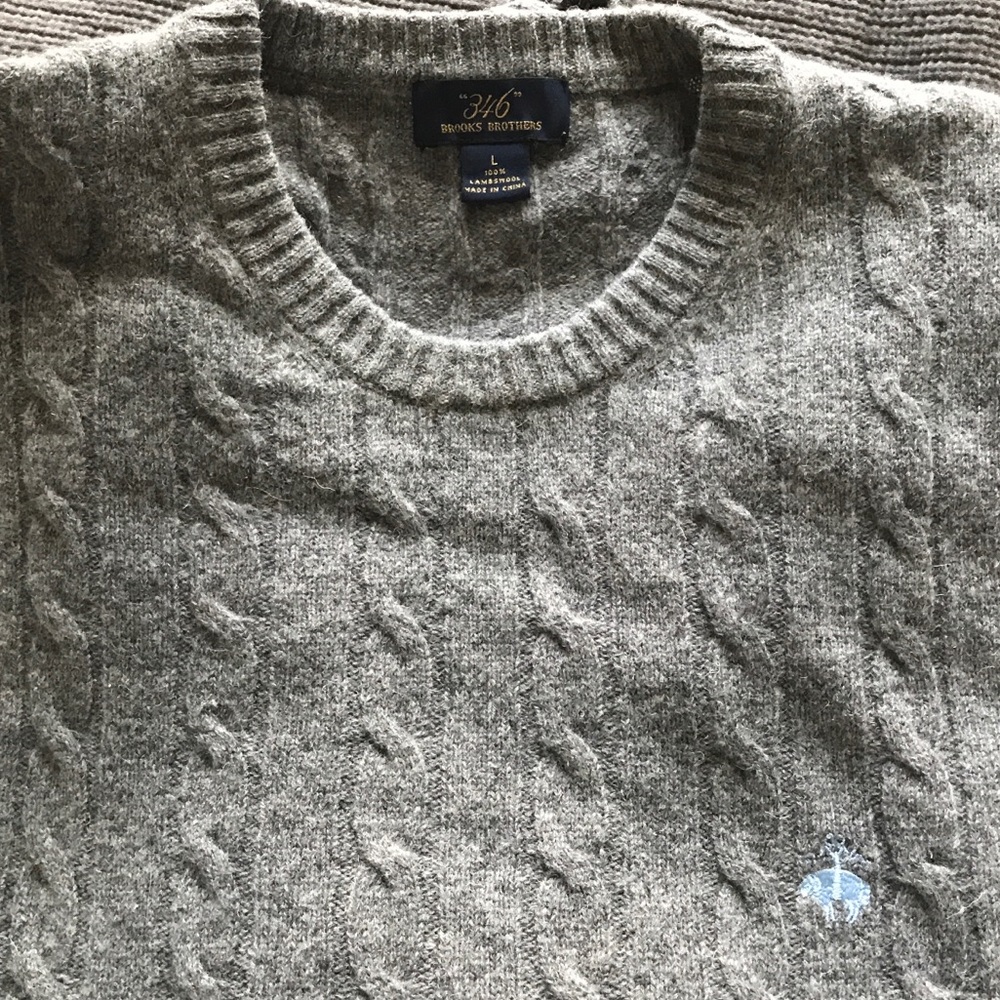 Brooks Brothers 346 Gray Sweater Size L