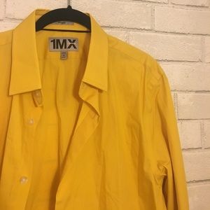 Yellow button down dressy shirt by Express
