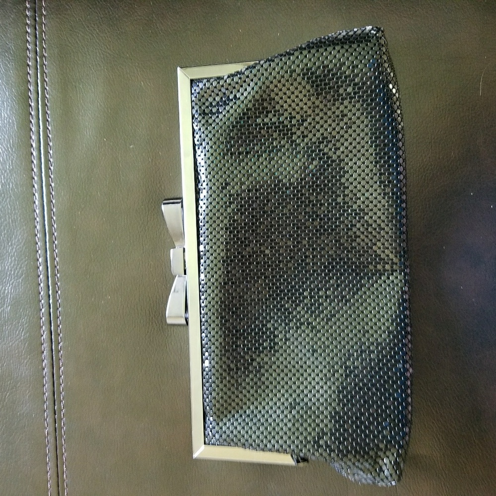 Tevolio black sequin bow clutch