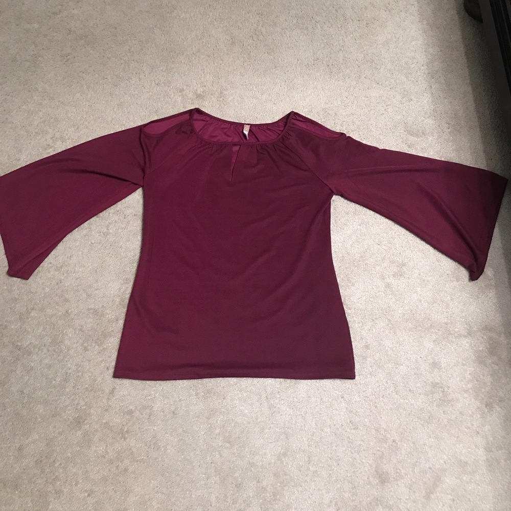 Magenta Cold Shoulder Top