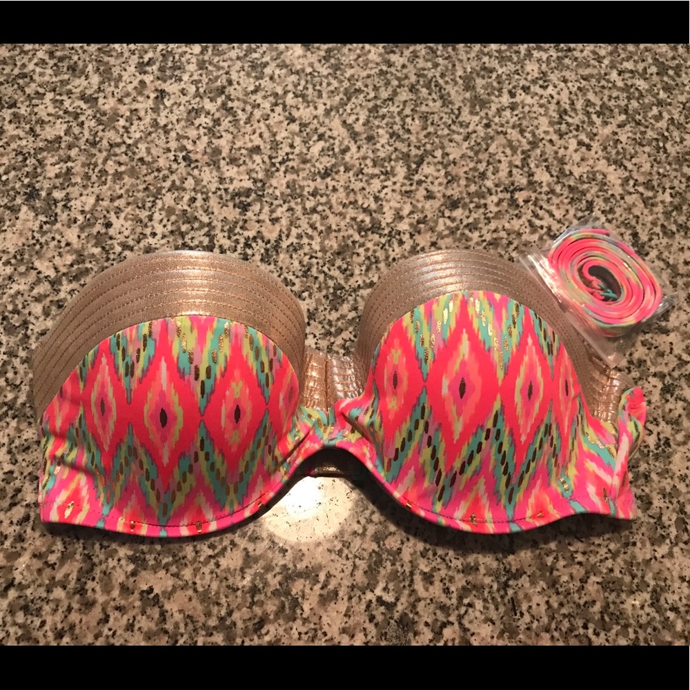 Multicolored & Gold Bathing suit Top