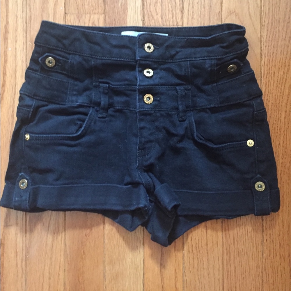 Topshop Black High-Waisted Shorts