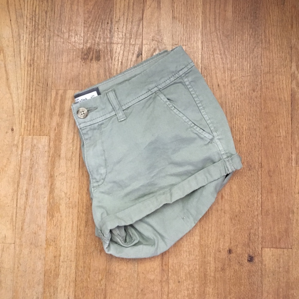 Green Cotton Shorts