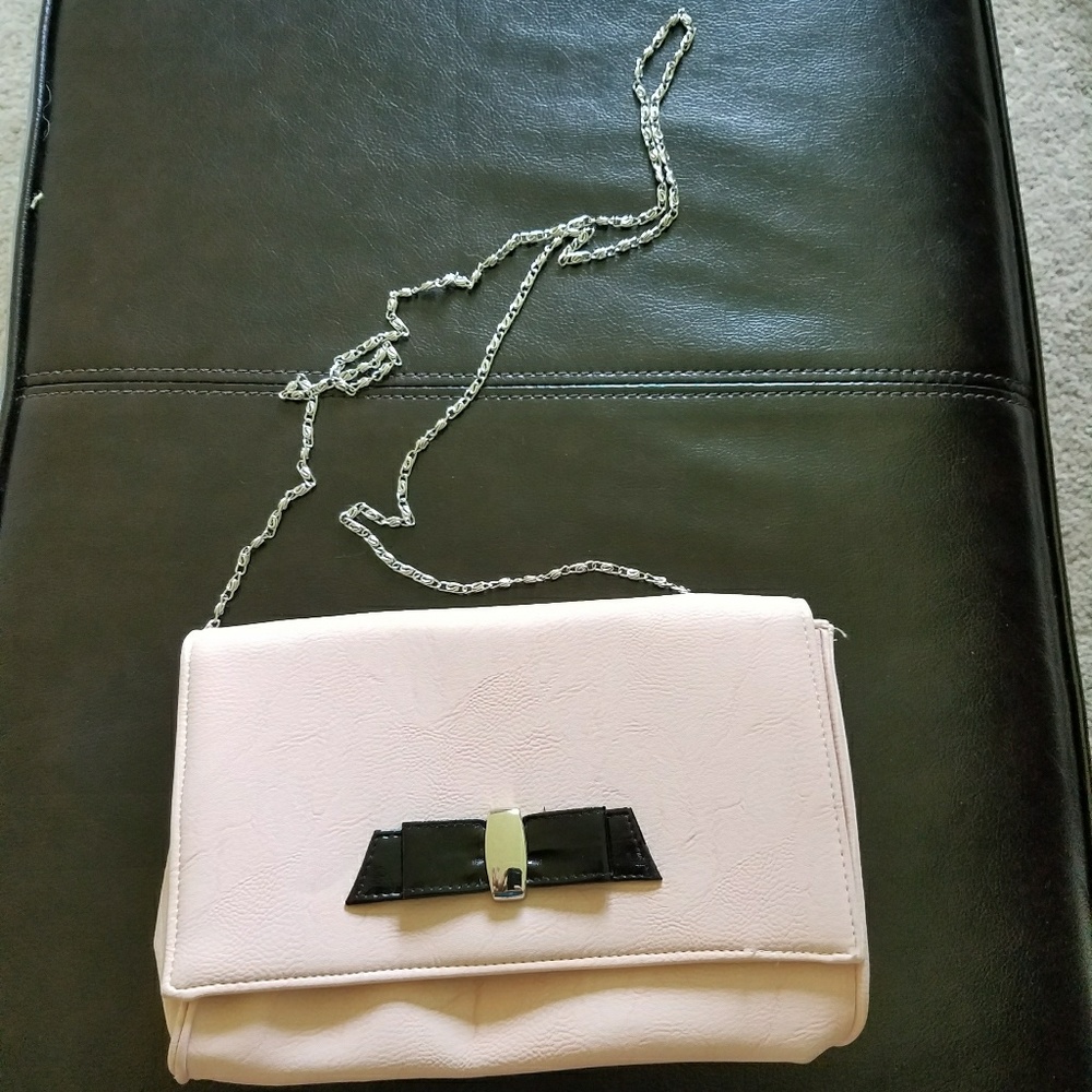 Pink with black bow cross body