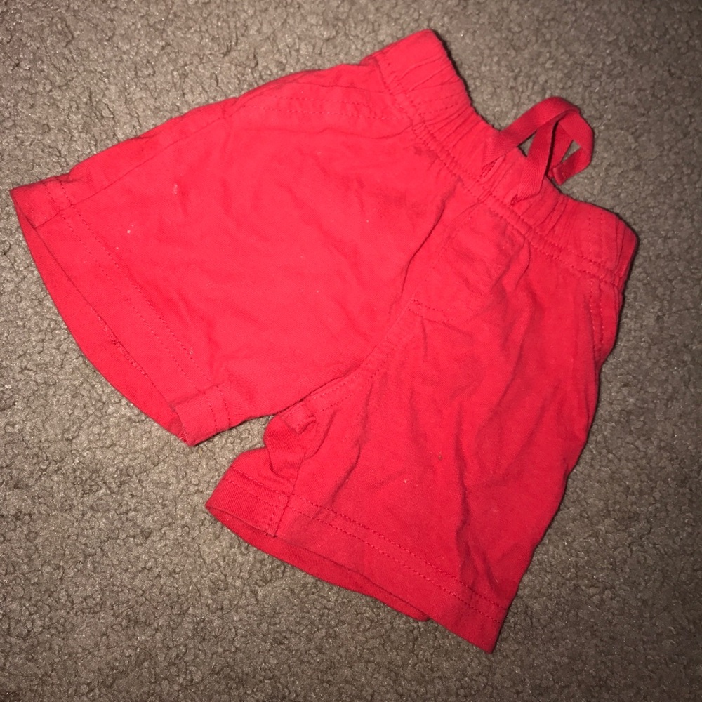 Red baby shorts