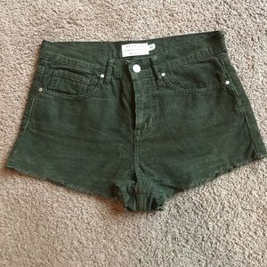 Kendall & Kylie Dark Green High-Waisted Shorts
