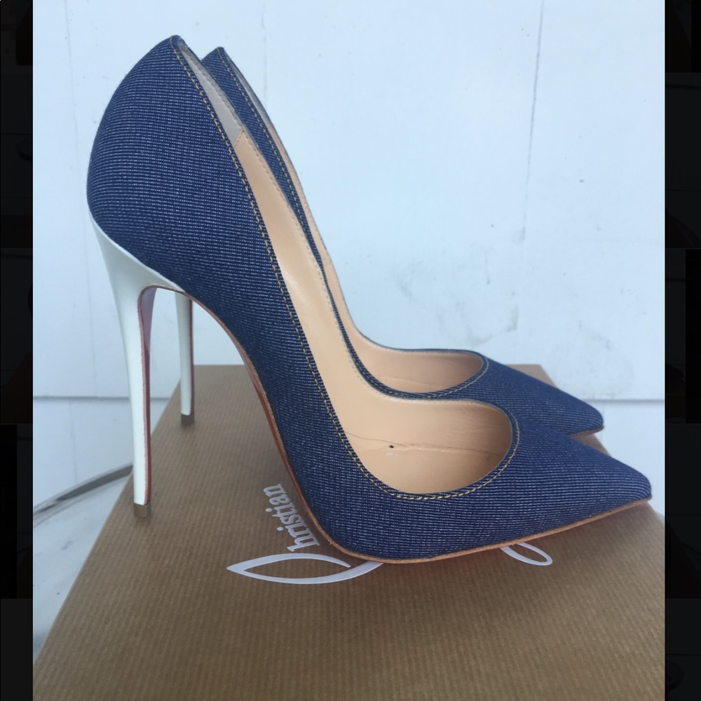 Authentic Christian Louboutin So Kate 120mm Denim