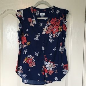 Navy floral blouse from Old Navy (new with tag)