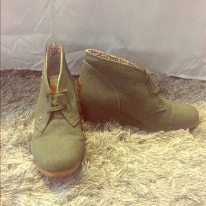 Mad Love Green Wedge Bootie
