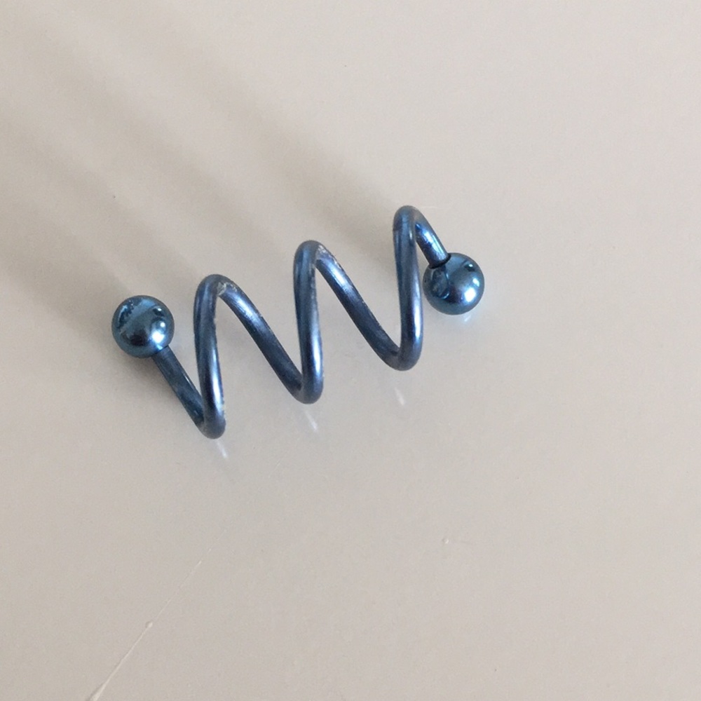 Blue Spiral piercing