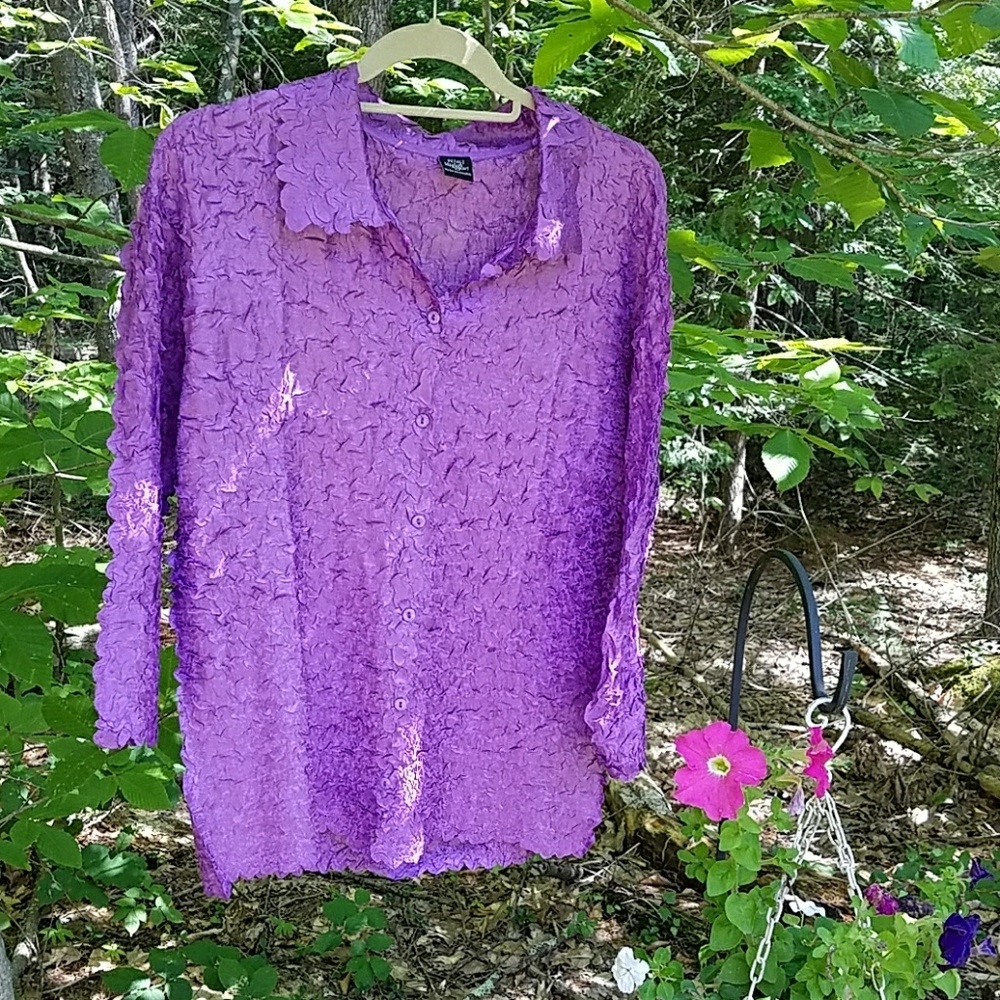 Petals Purple Lightweight Blazer/Blouse