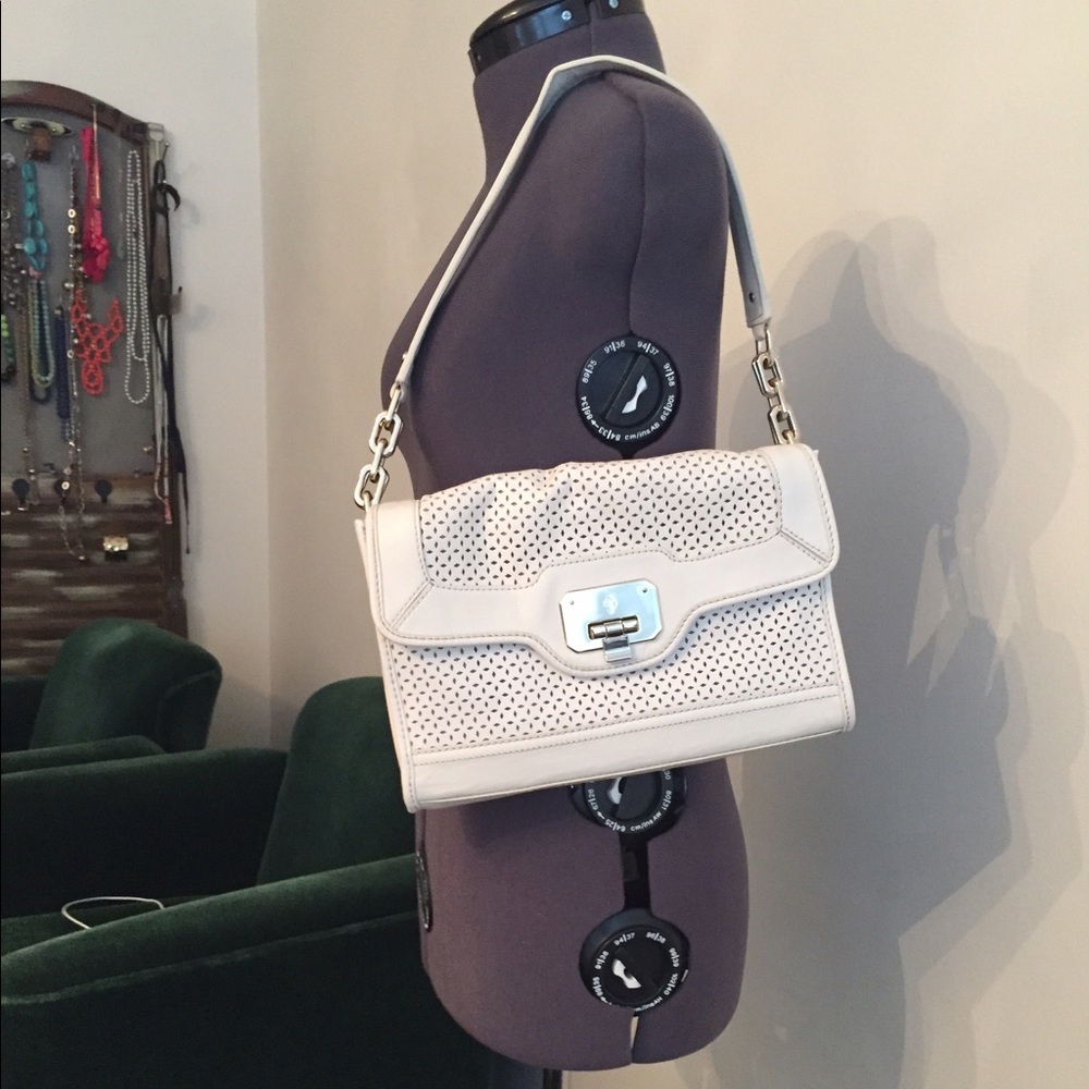 NWOT Cole Haan white leather perforated handbag