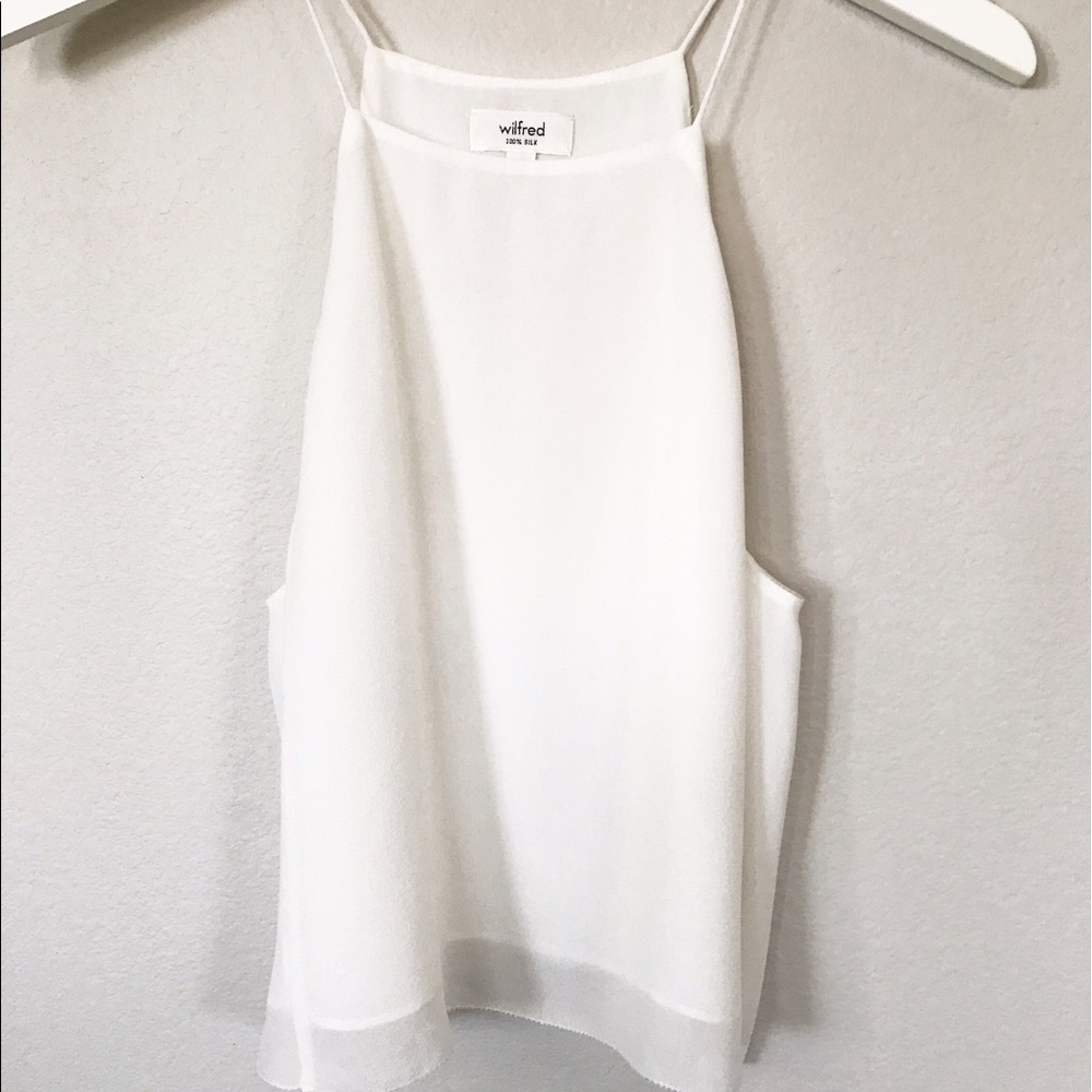 Aritzia High Neck Silk Tank