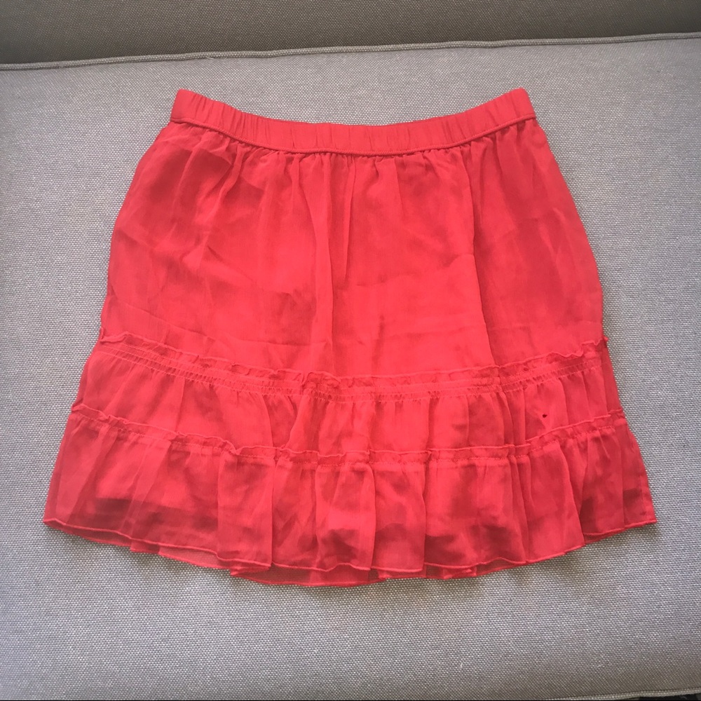 Red ruffle skirt