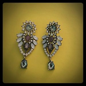 Victoria Emerson Purple Crystal Statement Earrings