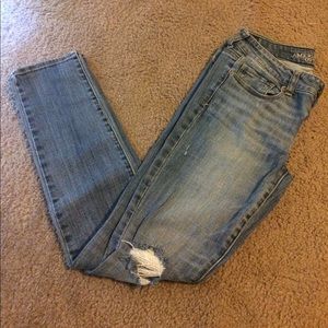 American Eagle Distressed Skinny Stretch Jeans