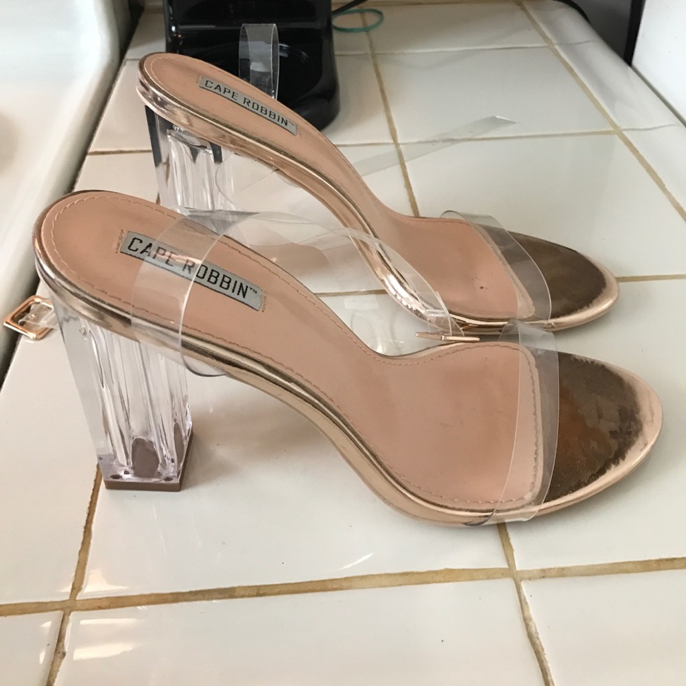 Clear strap heels