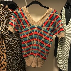 Marc Jacobs Double V-Neck Wool Sweater Top Size XS