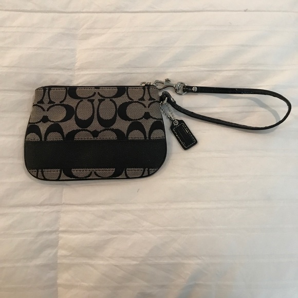 Coach signature wristlet in black and grey - Picture 2 of 3