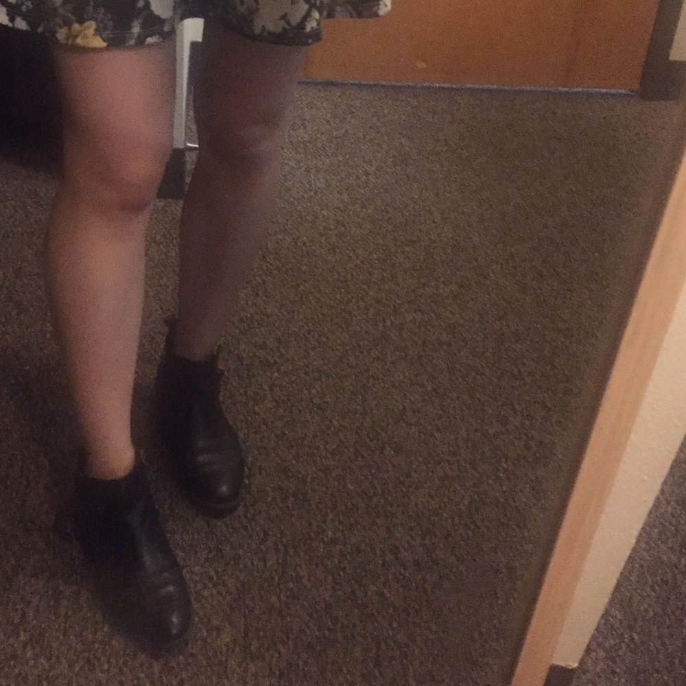 Franco Sarto Black Leather Ankle Boots