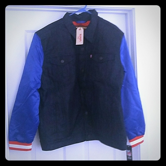 NFL Denim Varsity Trucker Jacket DENVER BRONCOS - Picture 1 of 4