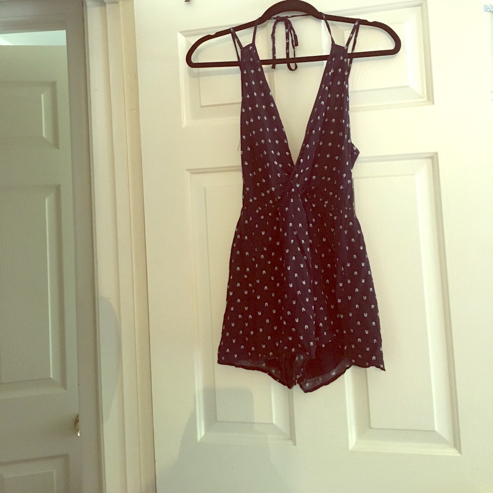 Dark Blue Strappy Romper