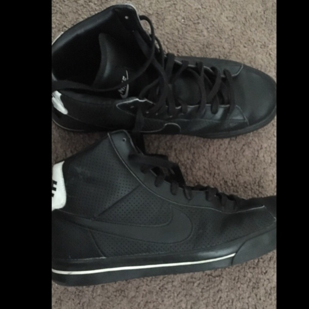 Nike high top black with subtle white