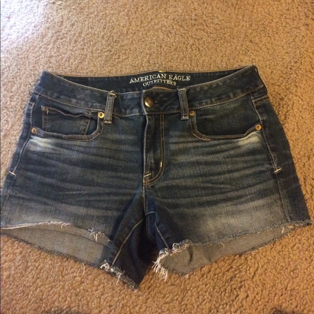 American Eagle Dark Wash Shortie Shorts